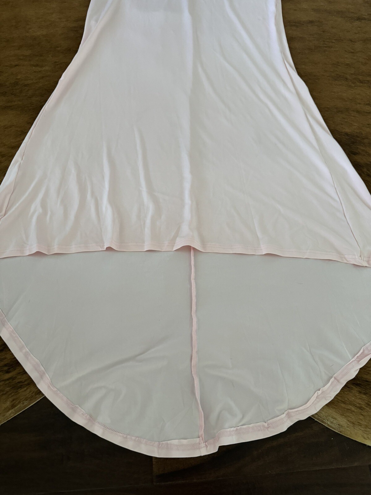 Maternity Baby Shower dress Off Shoulders short Sleeves high low Hem pink