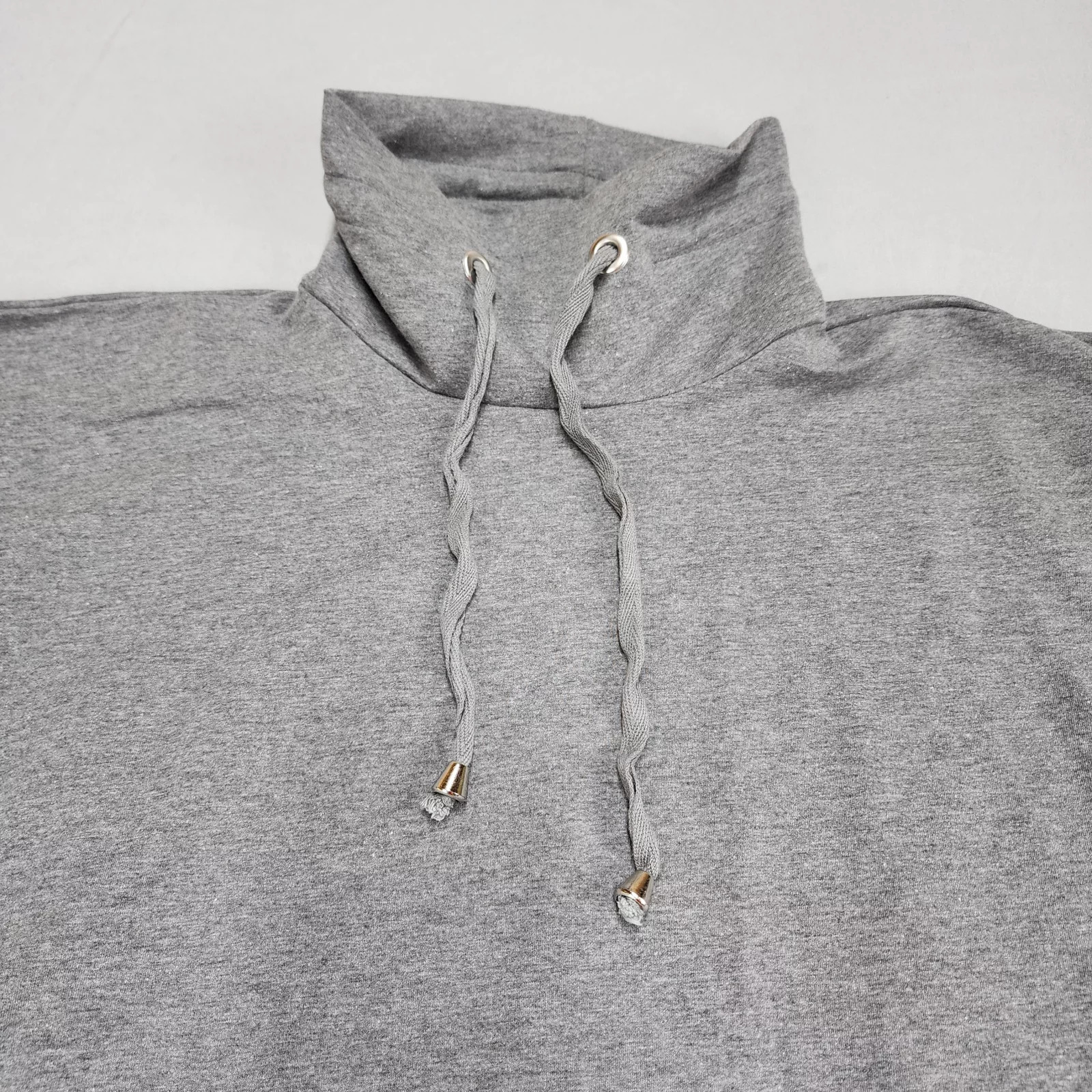 Refka Basic Women’s Size M Gray Turtleneck Sweater Dress Drawstring Long Sleeve
