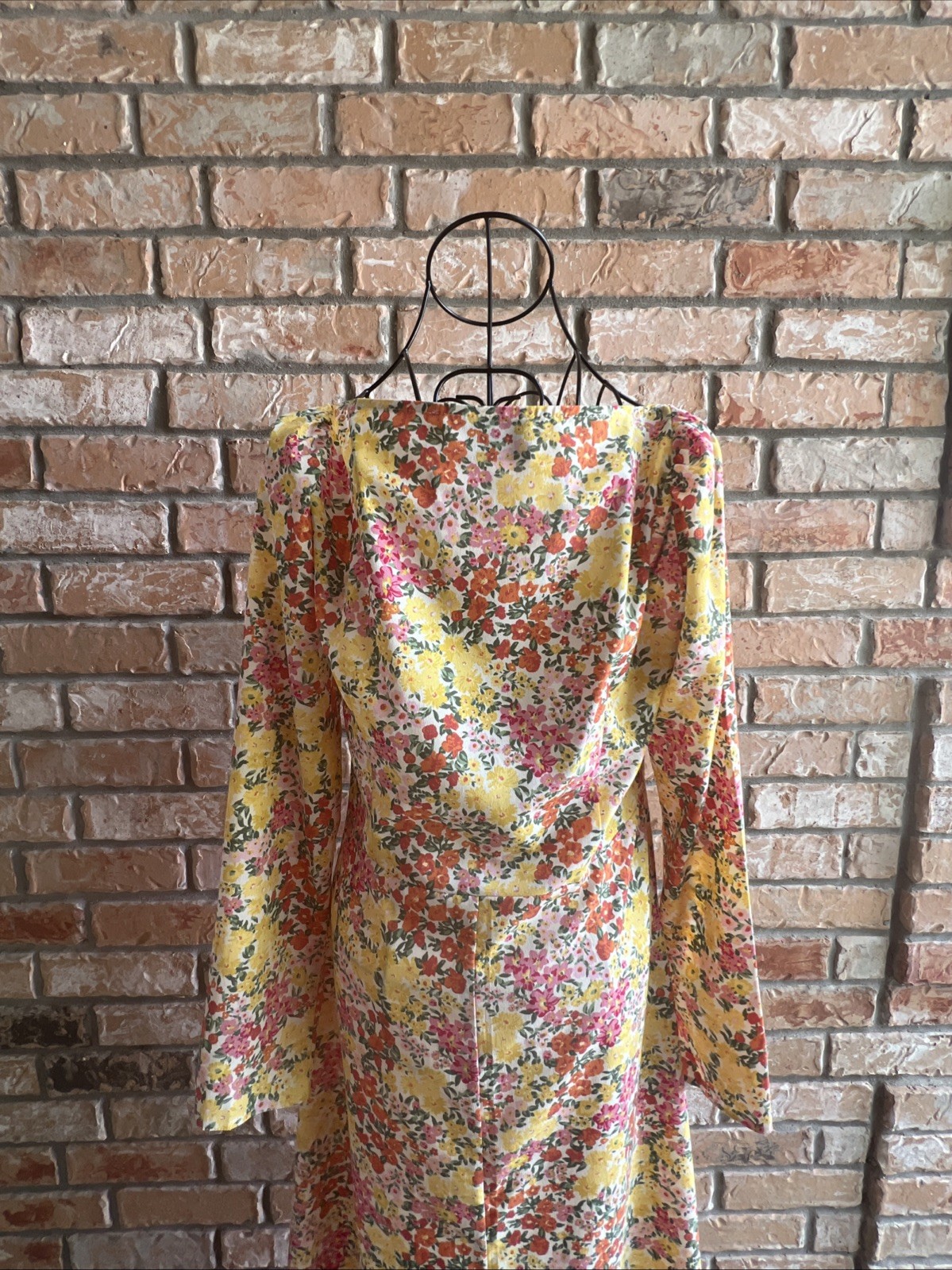 ASOS DESIGN Womens Dress UK14 US10 Floral Yellow Pink Cottagecore