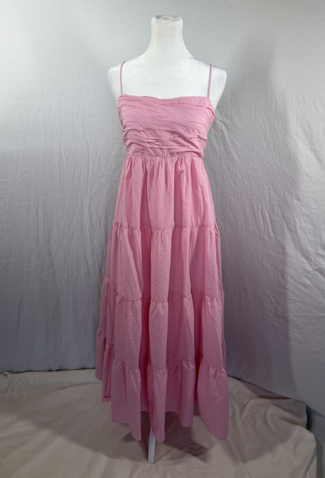 Flea Style: pink boho skinny strap tiered maxi dress NWT size XL