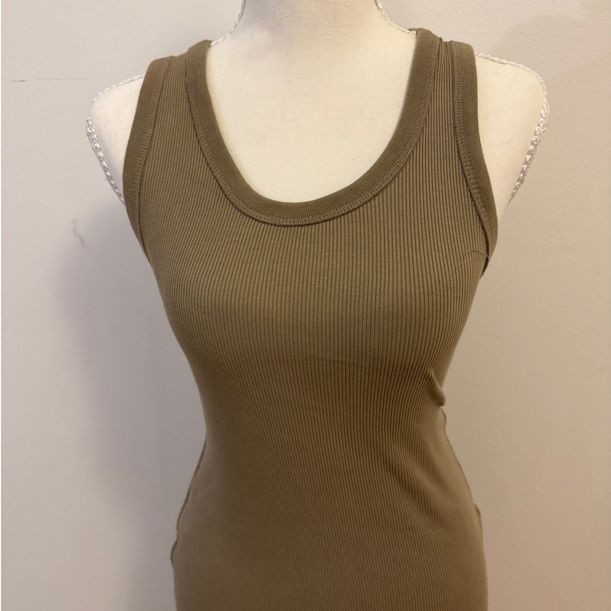 Universal Thread Taupe Rib-Knit Maxi Bodycon Dress Size S
