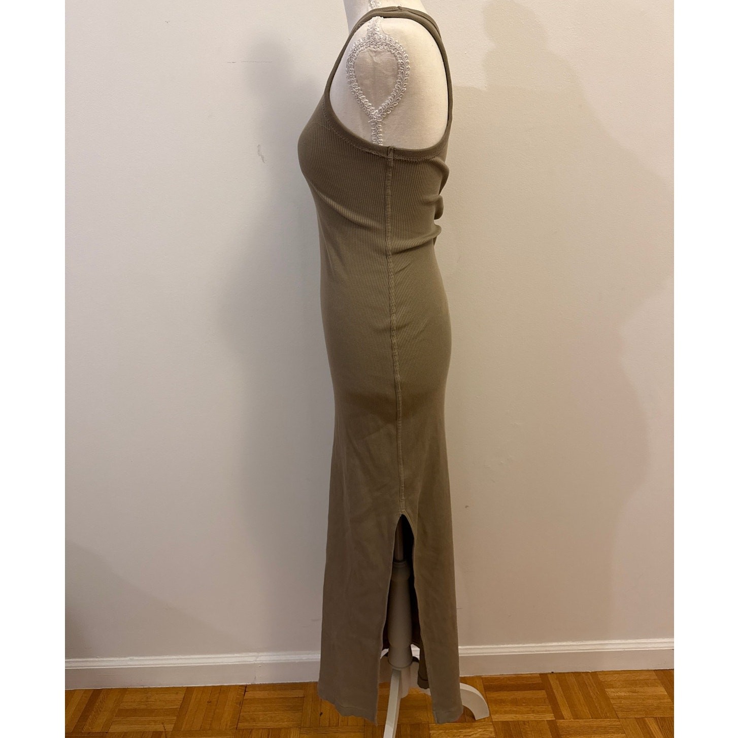 Universal Thread Taupe Rib-Knit Maxi Bodycon Dress Size S