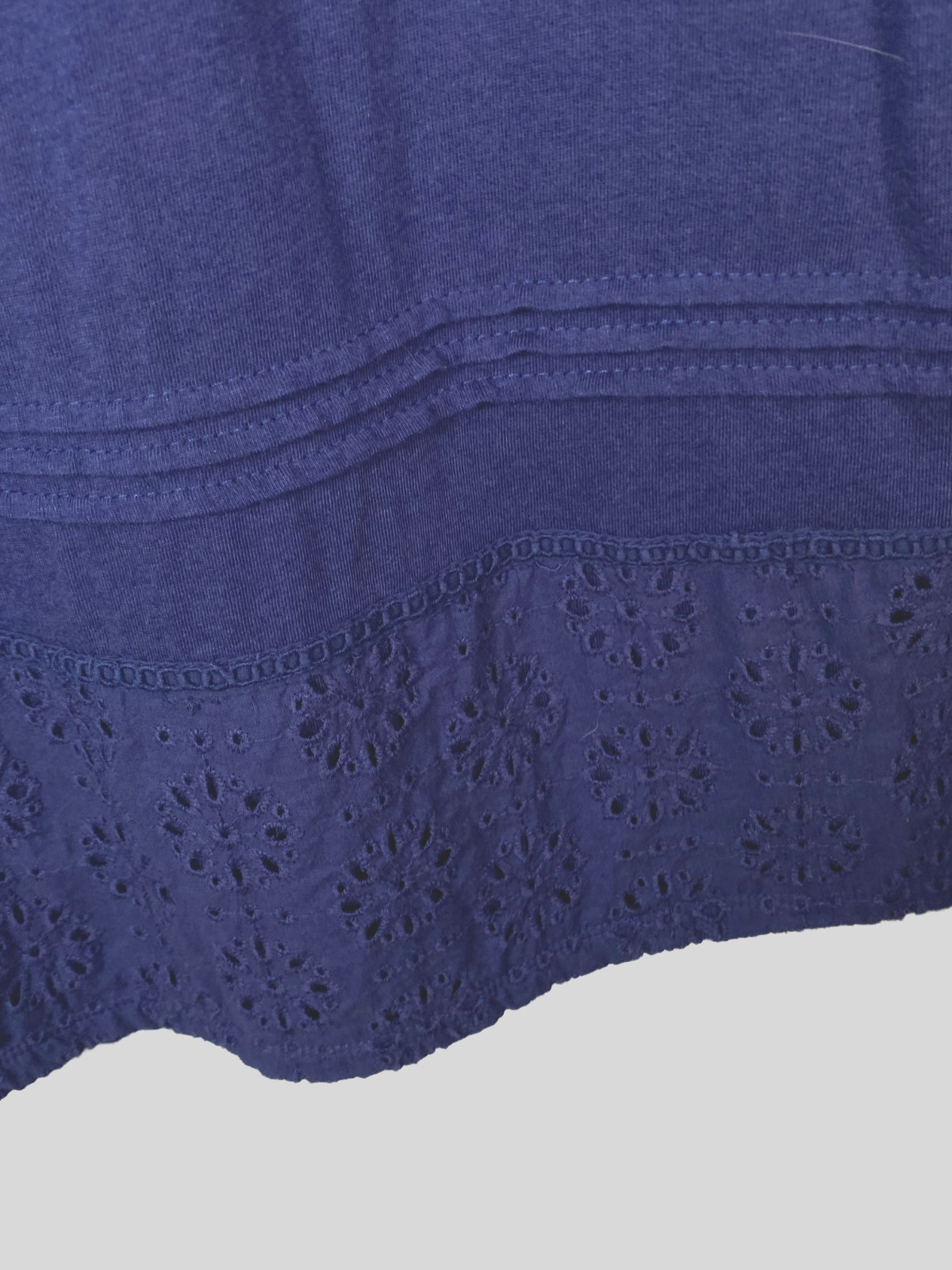 Sweet Magnolia Nave Blue Eyelet Embroidered Shirt Dress Sz M Prairie Twee Boho