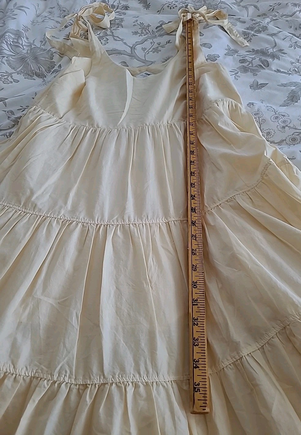 Devotion Twins Sundress Medium M – Ivory Natural Tie Shoulders Cotton Greece NWT