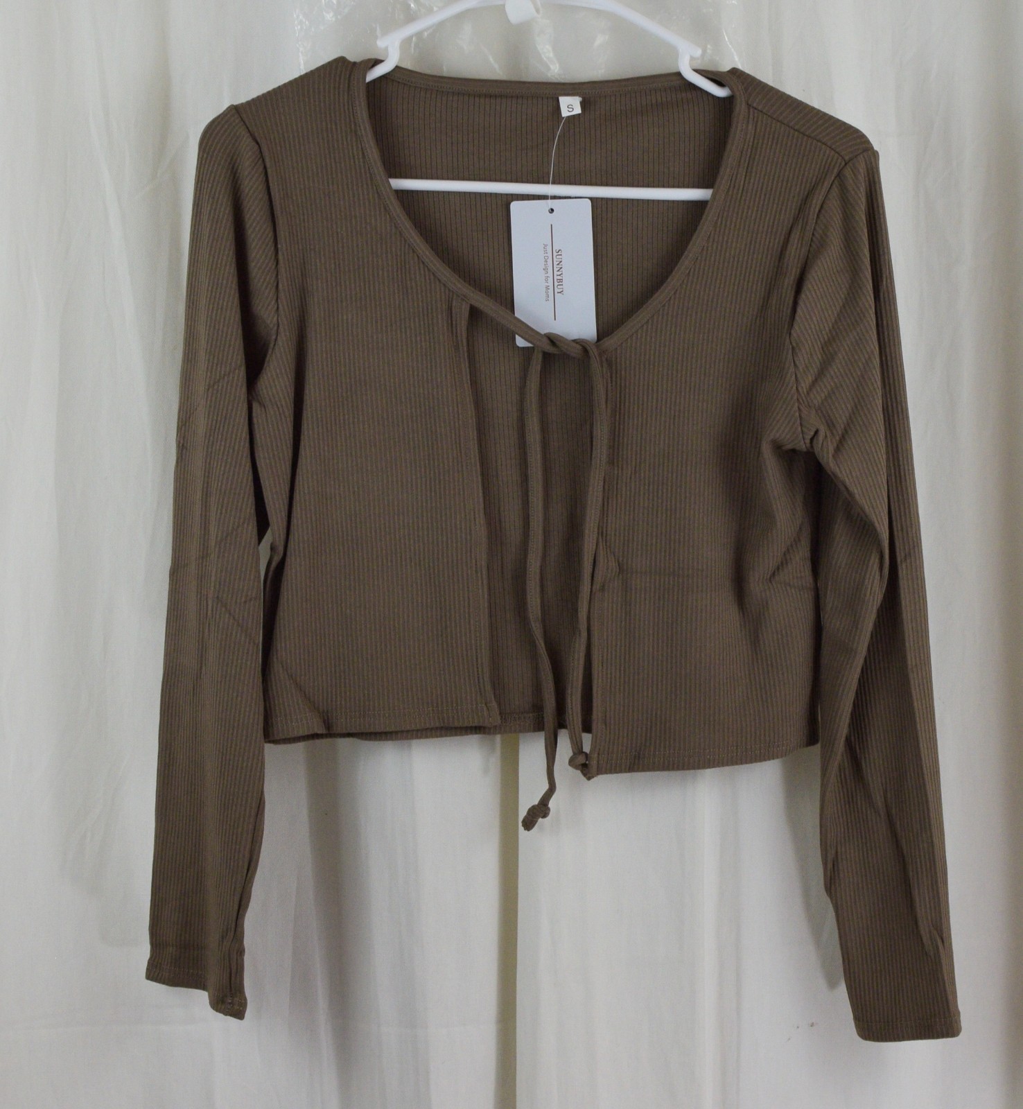 SUNNYBUY Baby Shower Maternity Short Cardigan Tube Dress Coffee Size Small