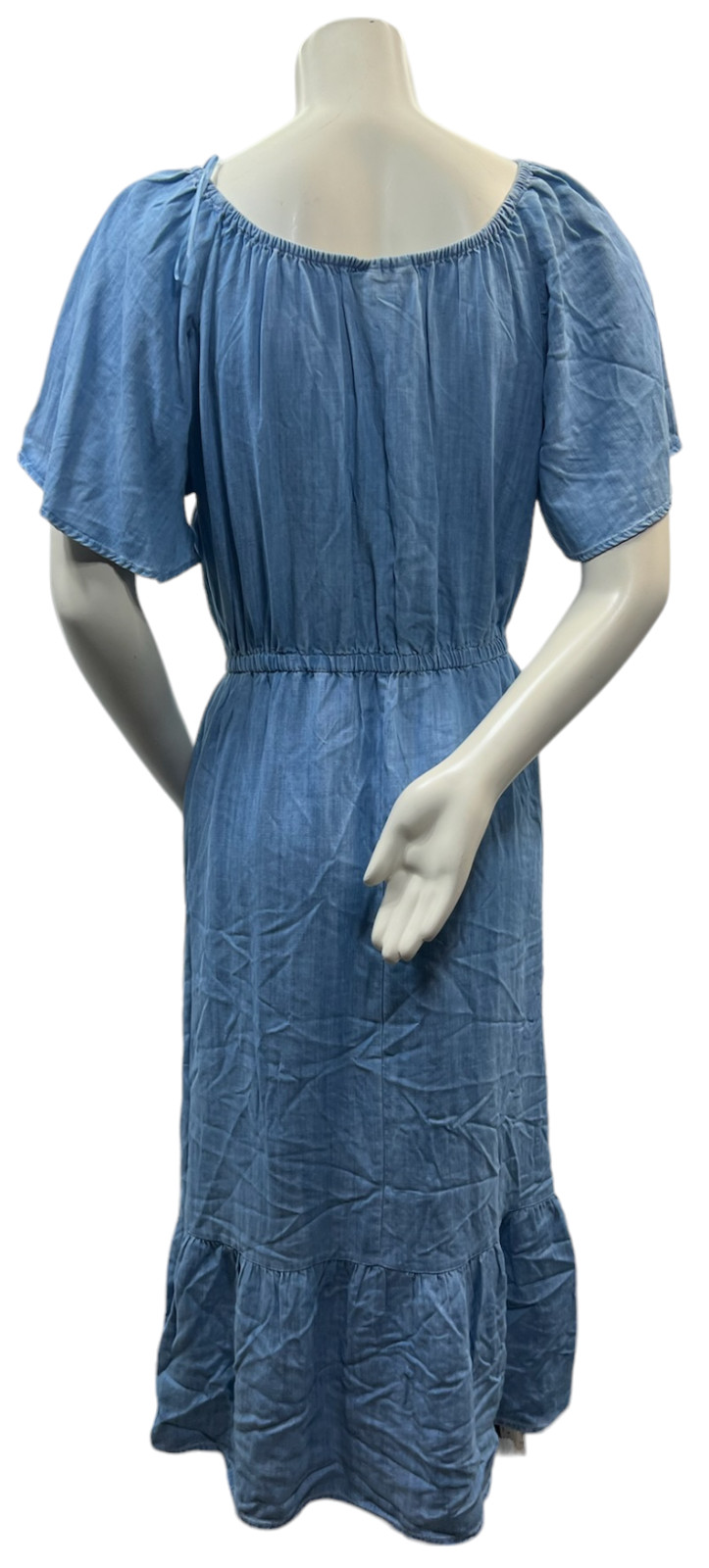 Style and Co Midi Dress Womens Plus size 1X Blue On off Shoulder Chambray New