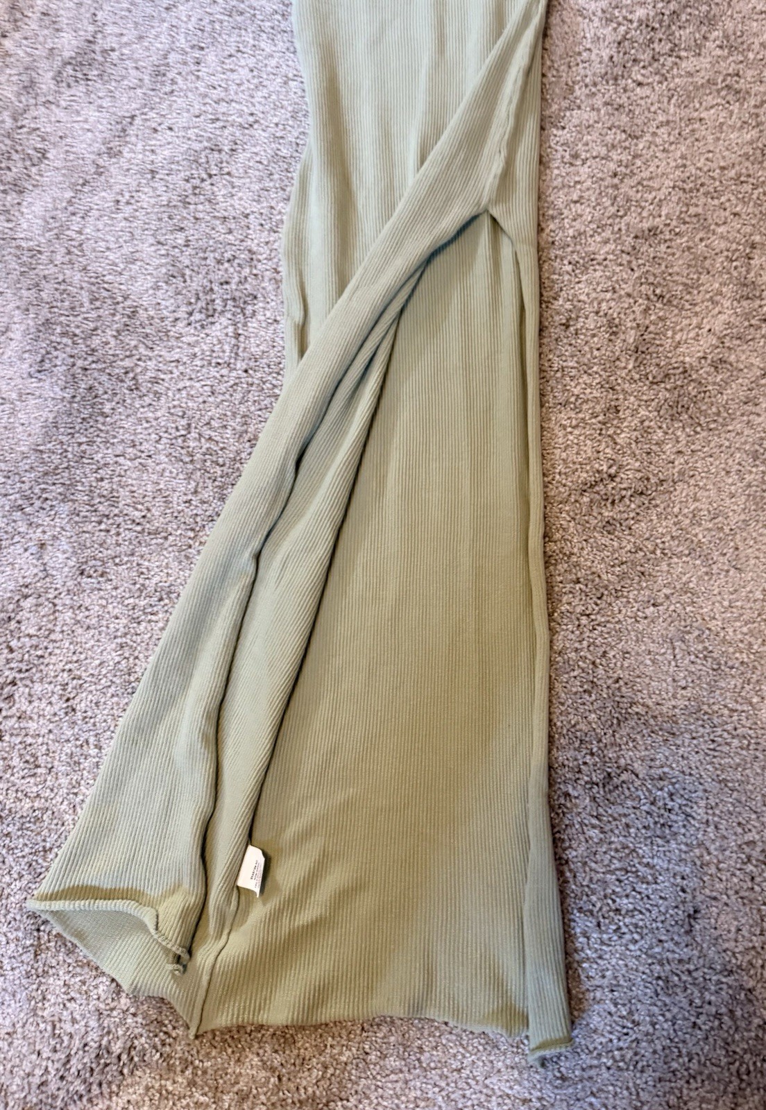 Coco & Beige Sage Green One Shoulder Stretch Maxi Dress Size Small NWT