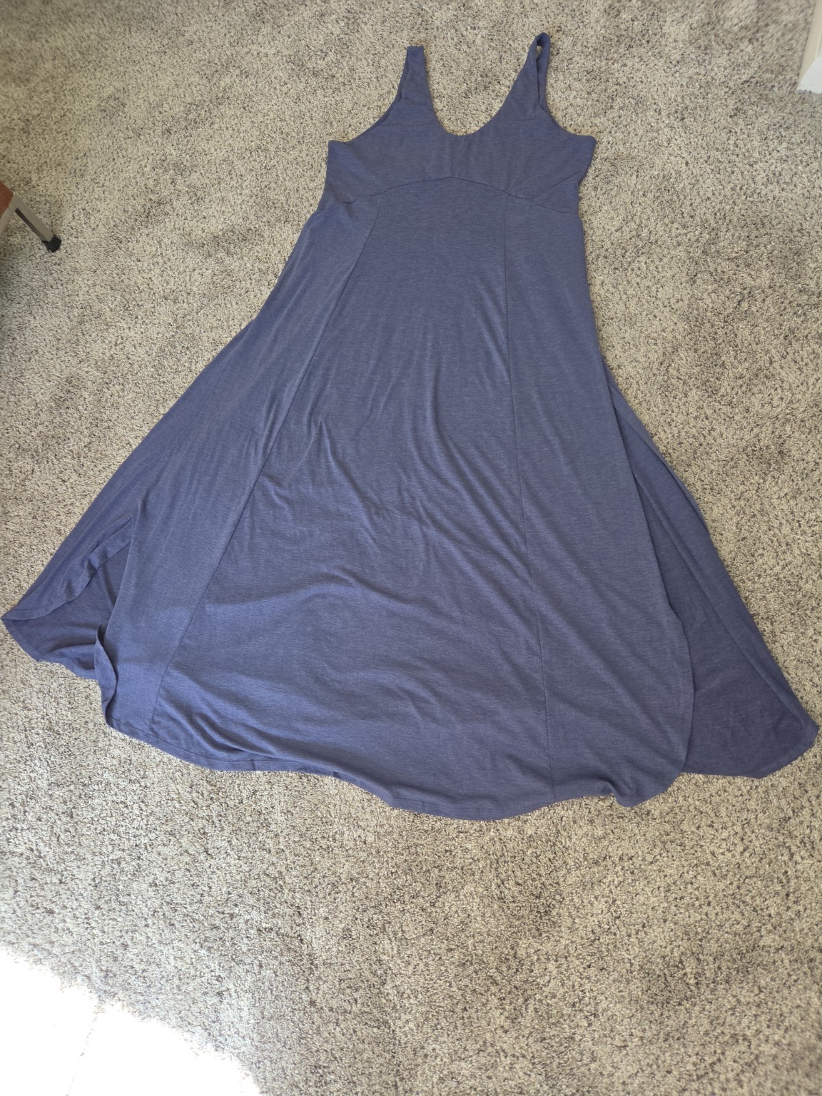 NWT Halara U-Neck Low Back Split Summer Sun Dress Womens L Blue Resortwear NWT