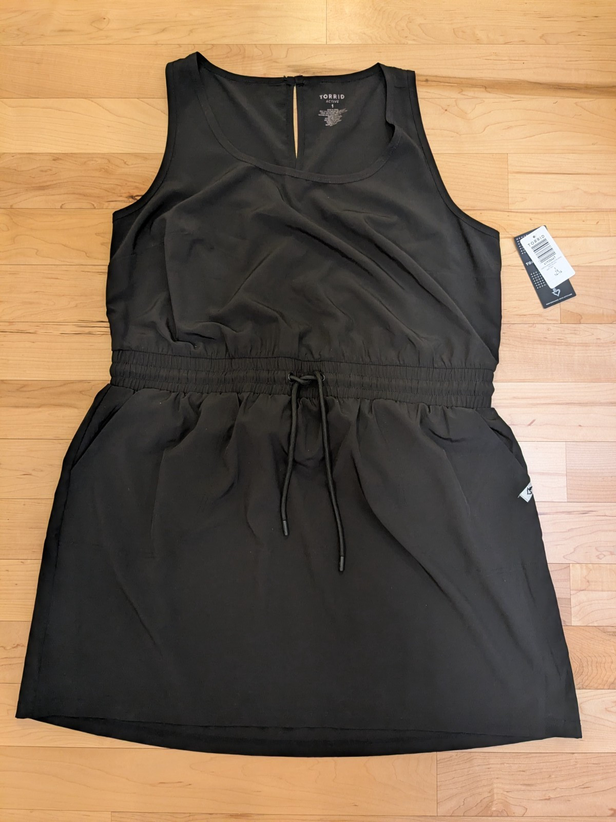 1 Torrid Active Black Elastic Waist Romper Pockets Under Shorts Tank Dress 14 16