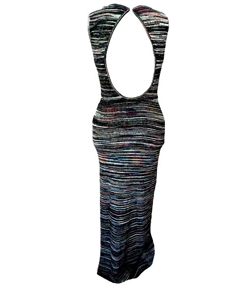 Vertigo Paris Stunning sweater BLACK Knit Maxi Dress Open Back Vertigo sz.XL New