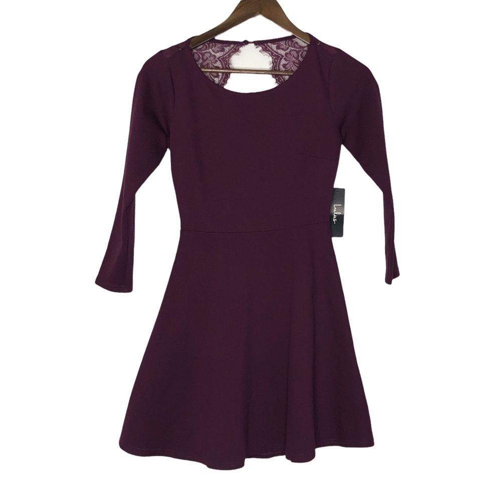 NWT Lulu’s Felicity Plum Skater Dress Size XS