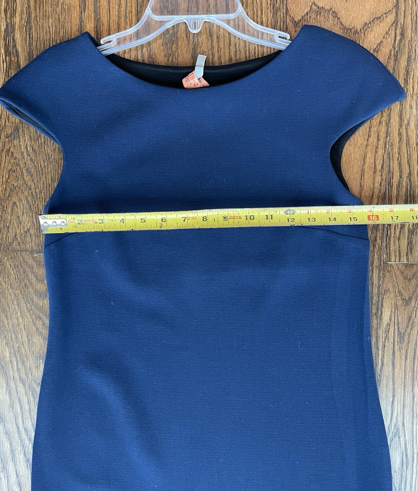 Cop Copine navy sheath dress Sz 36 (S) X cutouts at hem Fresh dry clean