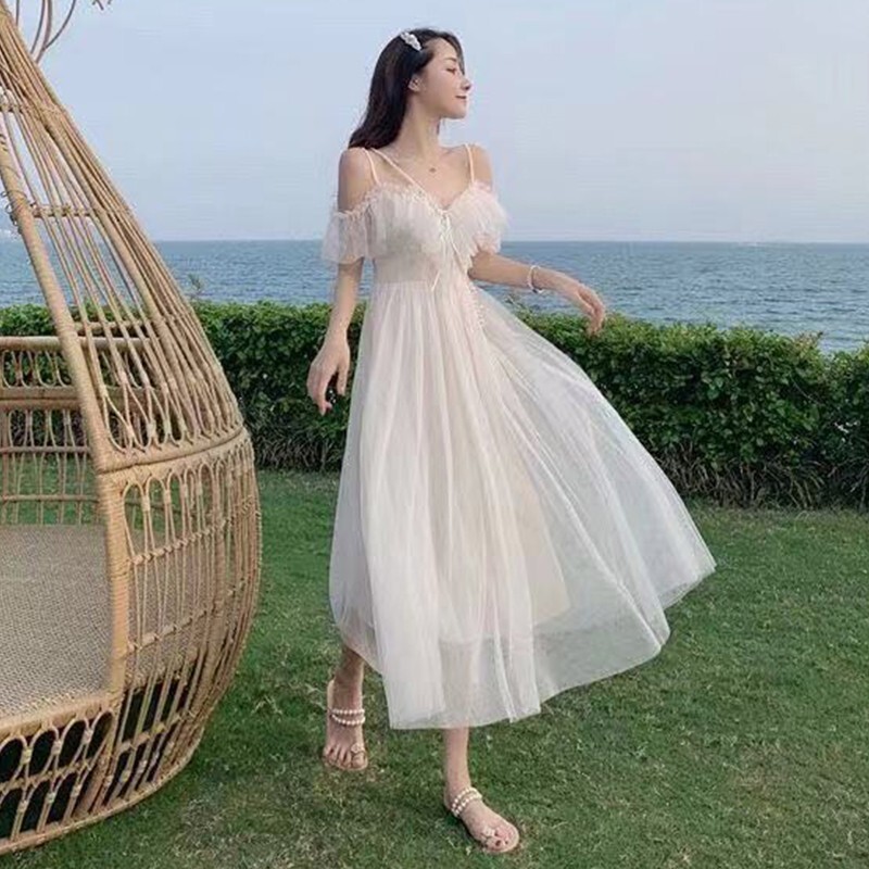 Sling Dress Spaghetti Strap Elegant Fairy Sexy Women Beach Holiday Fashion Sexy