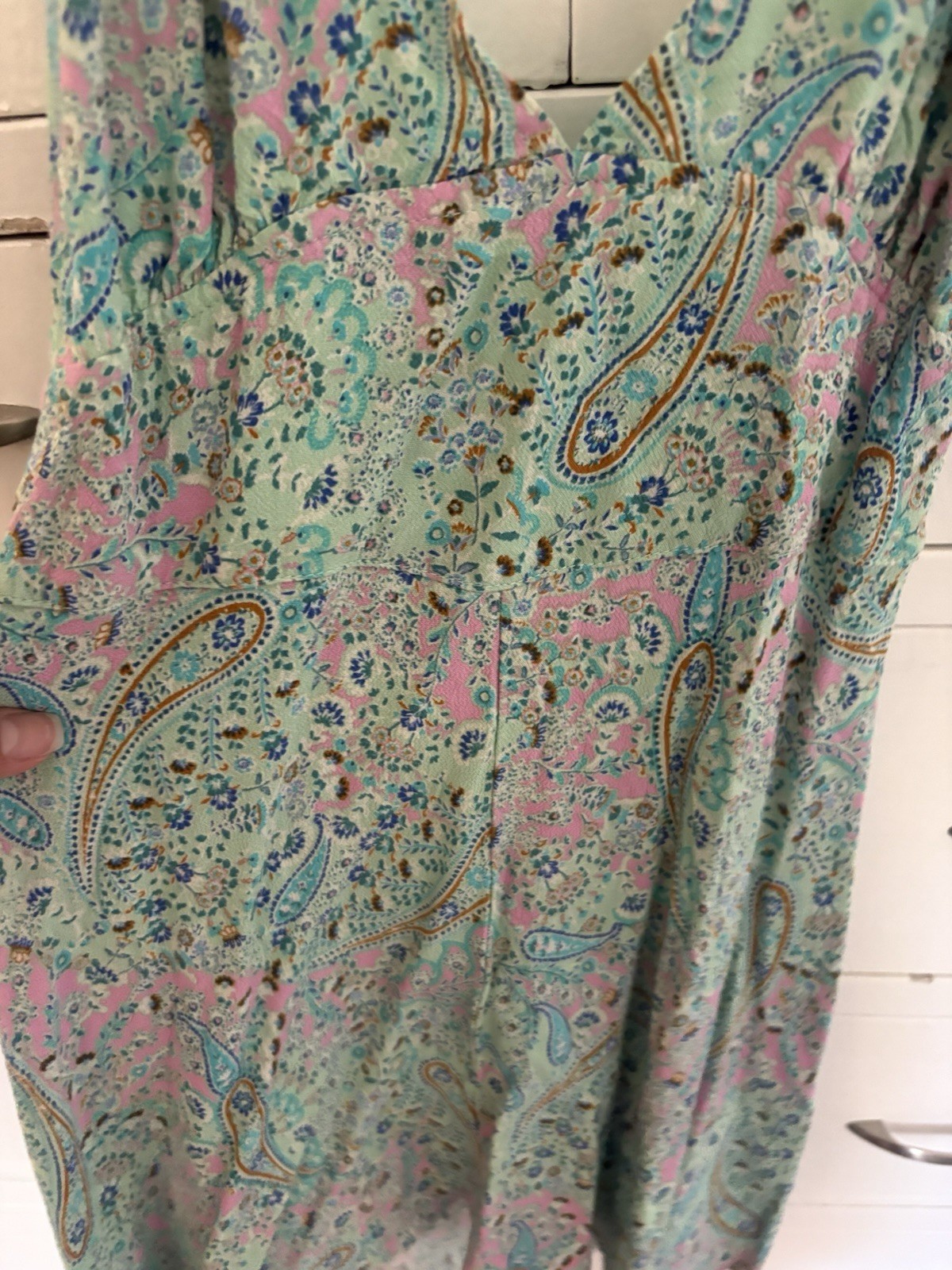 Style to Moon Paisley Turqoise Dress Size Small Excellent Condition Boho Summer
