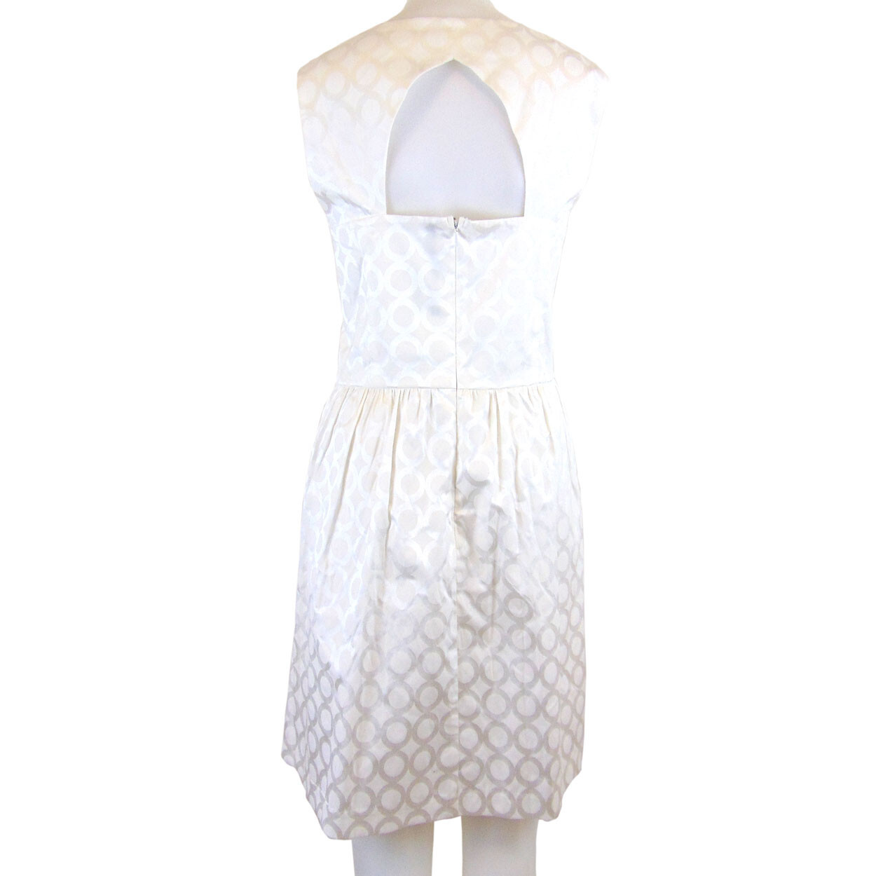 Kensie – Ivory Shiny Circle Pattern Open Back Dress – Size L (NEW)