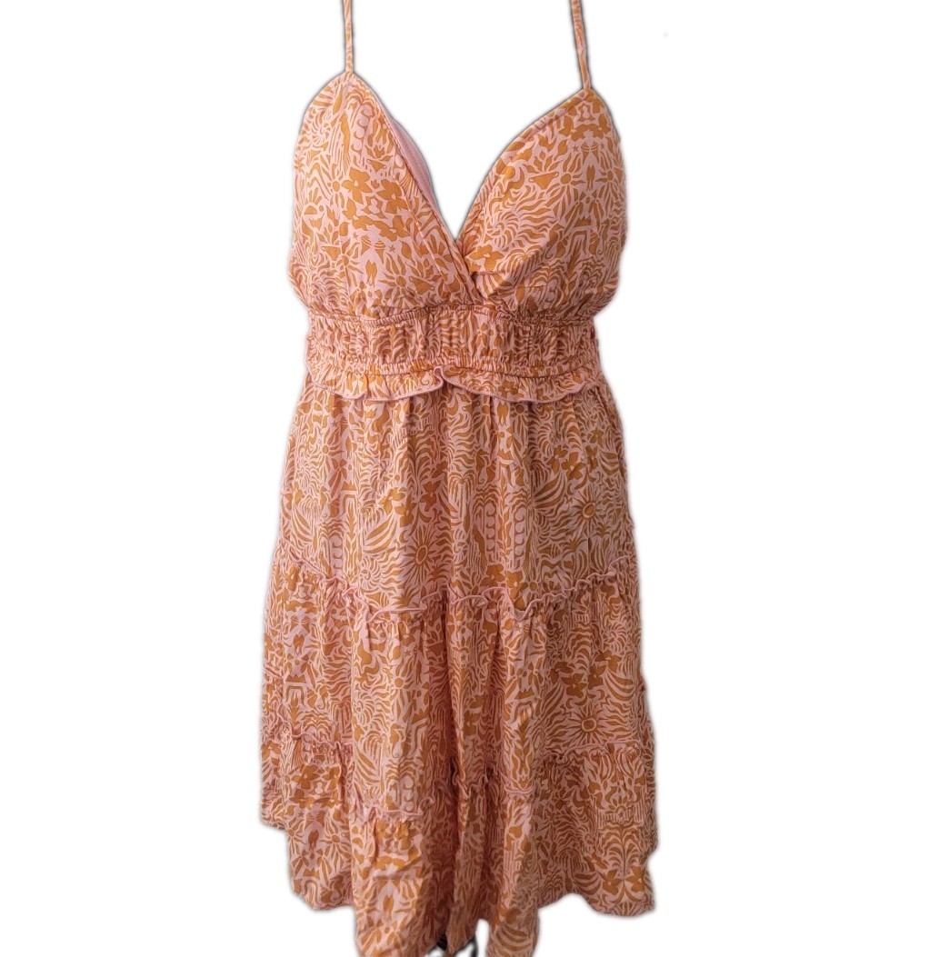 NWT No Boundaries Junior’s Sleeveless Mini Dress Orange/Floral XL