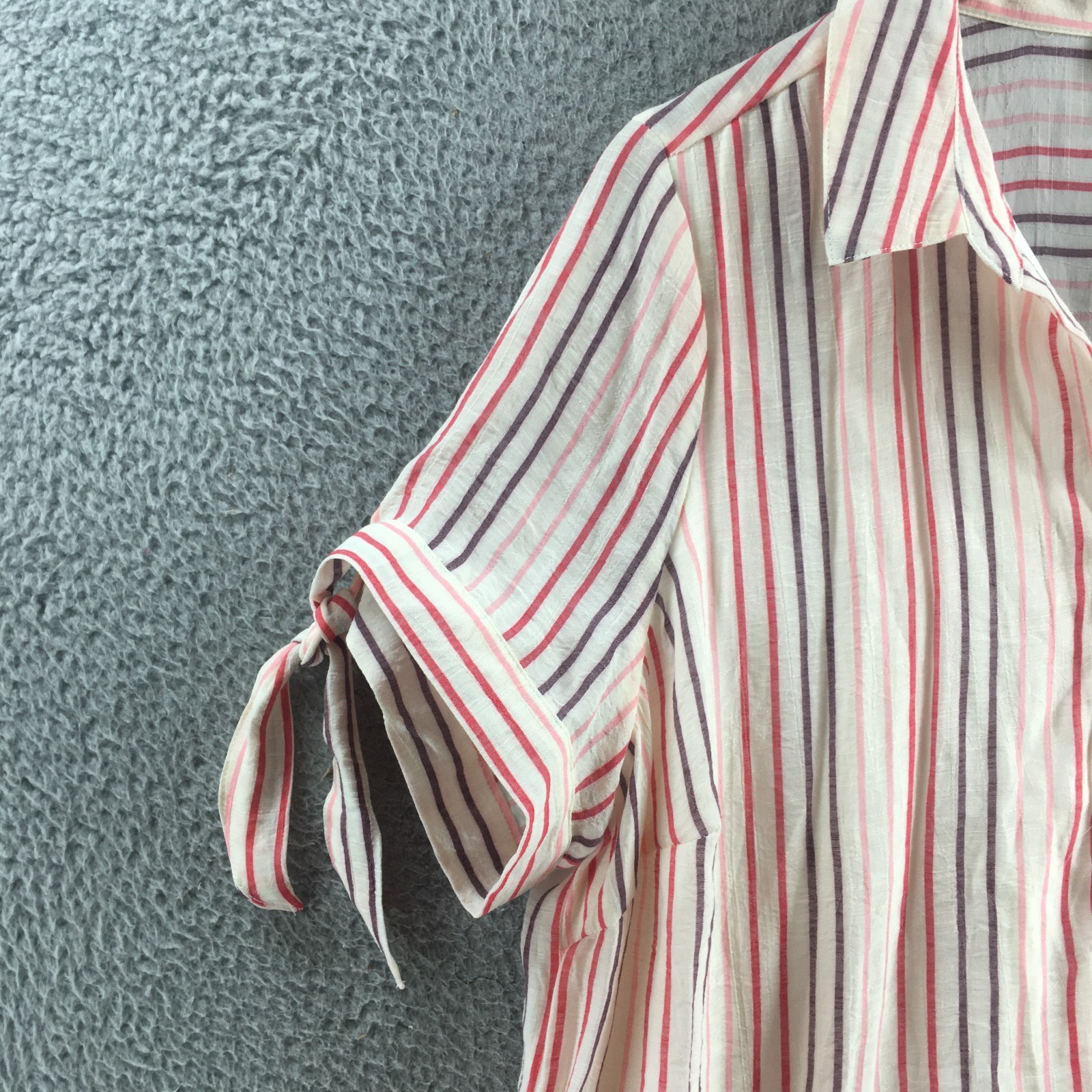 Indigo Rose Shirt Dress Womens 2X Multicolor Striped Short Sleeve Collared NEW