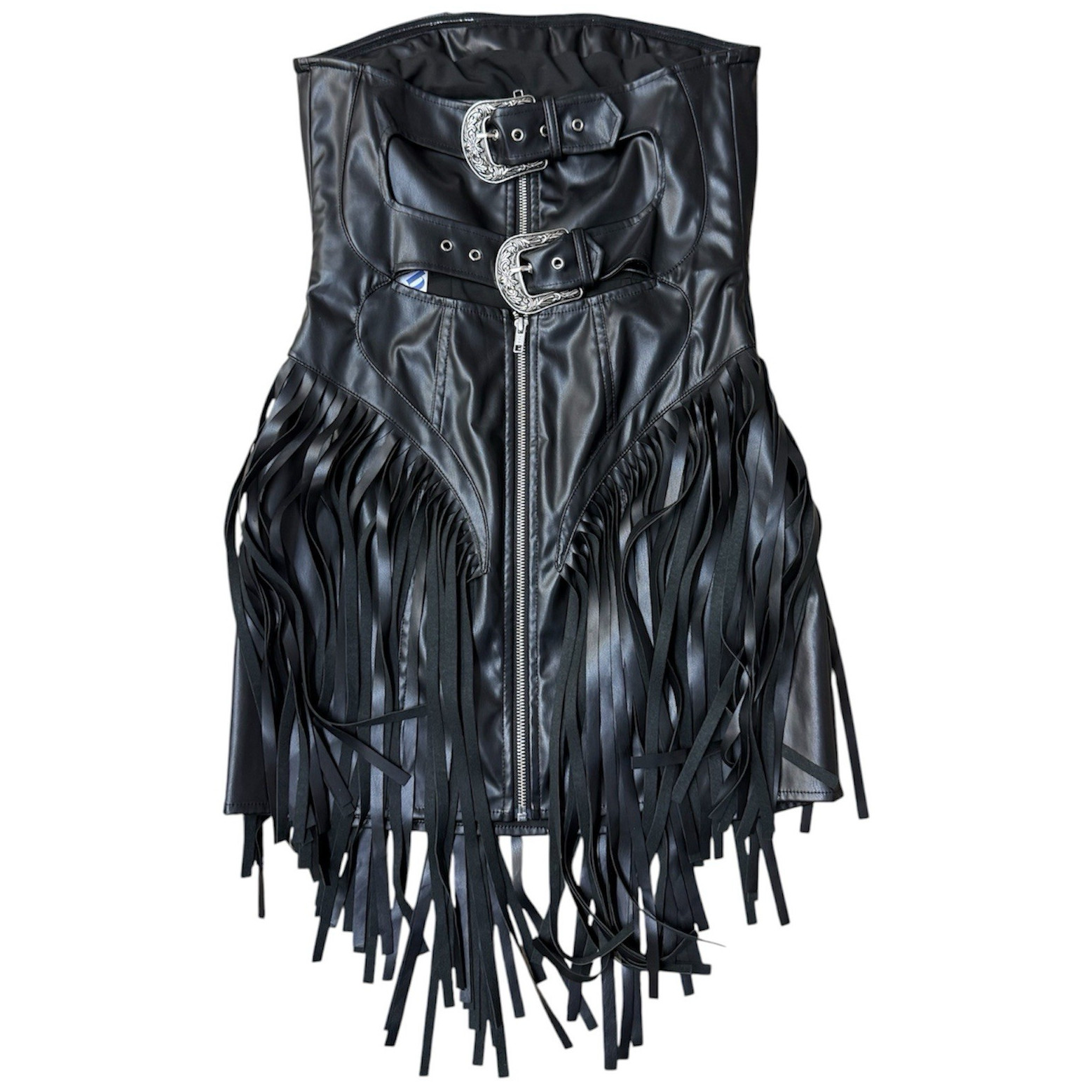 NWT Leather Fringe Western Mini Dress Sz S