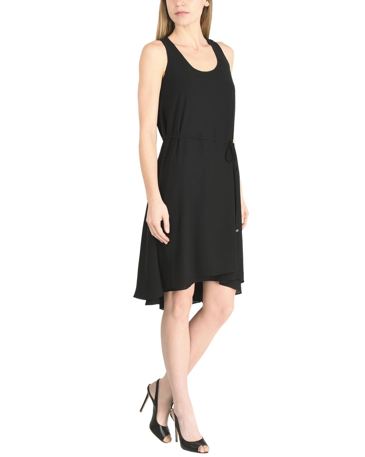 A|X Armani Exchange Womens Sleeveless Tie Waist Dress 0 Black
