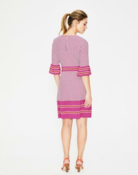 BODEN Andrea belted dress size 12 reg pink cyan colour W0159 __B 12 A ——