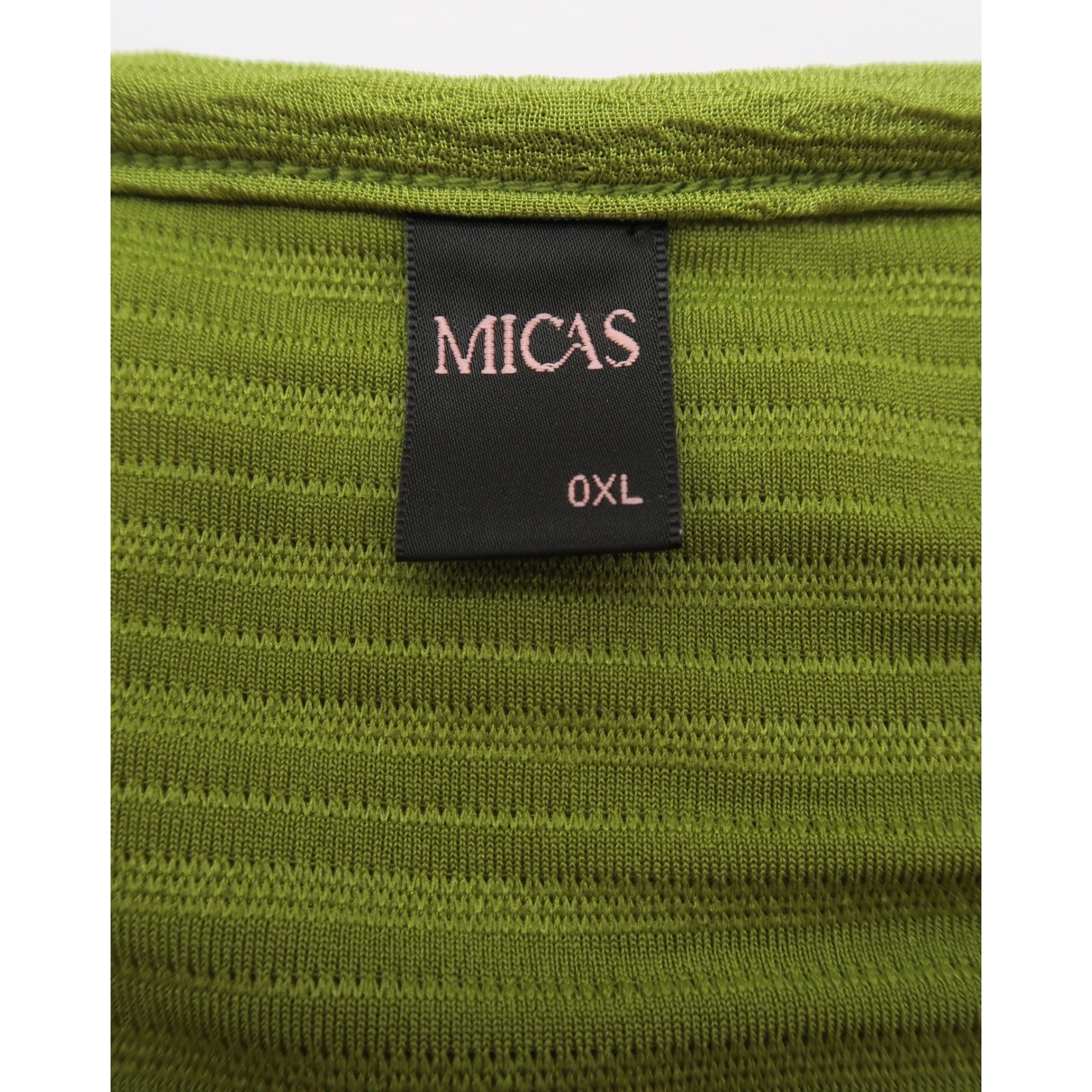 Micas Olive Green Textured Plisse Tiered Drop Waist Mini Dress 0XL