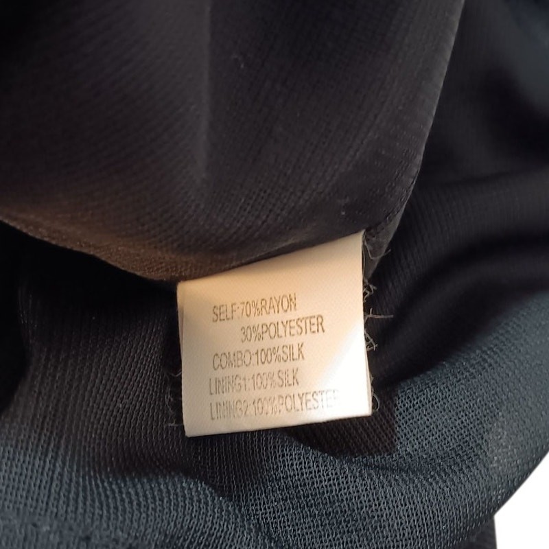 KAY UNGER New York Silk Blend Dress Size 2 Dressy Career Event Woven Belt V-Neck