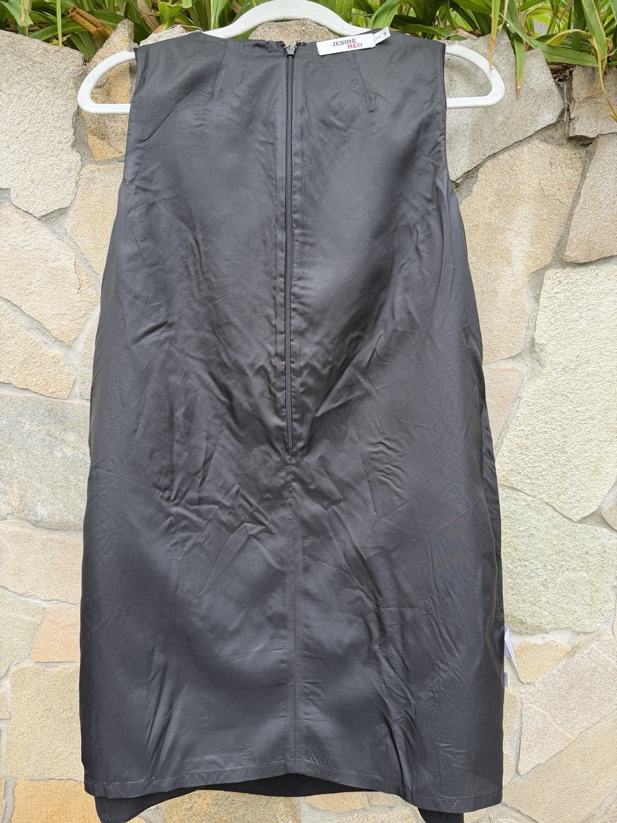 Jesire Red 100% Wool Bubble Cocoon Dress UK 8 Pleated Bib Pockets Lined