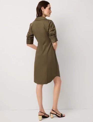 NWT White House Black Market(WHBM) Ruched Shirt Dress
