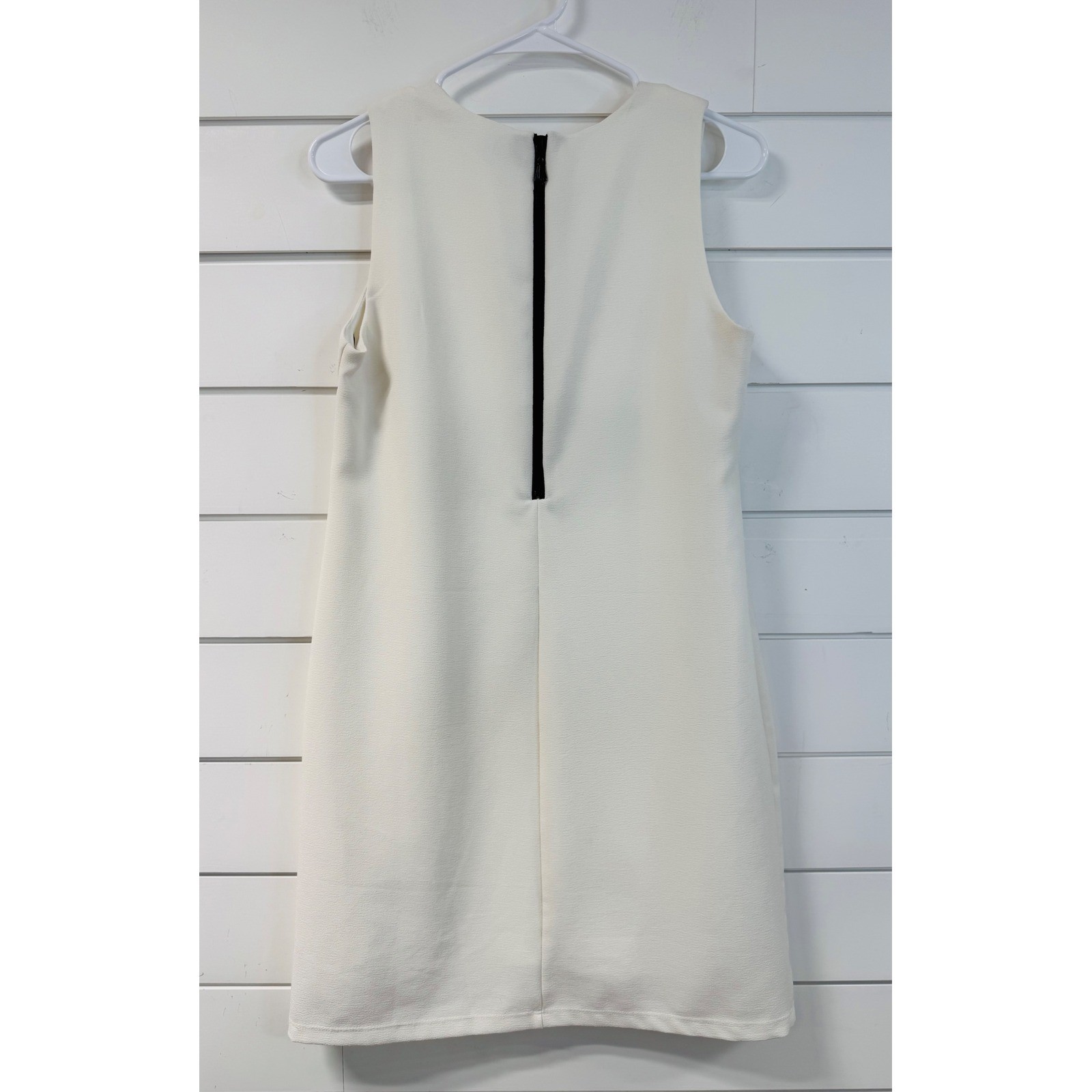 Worthington Womens Ivory White Grommet Sleeveless Shift Dress Size 6 Exposed Zip