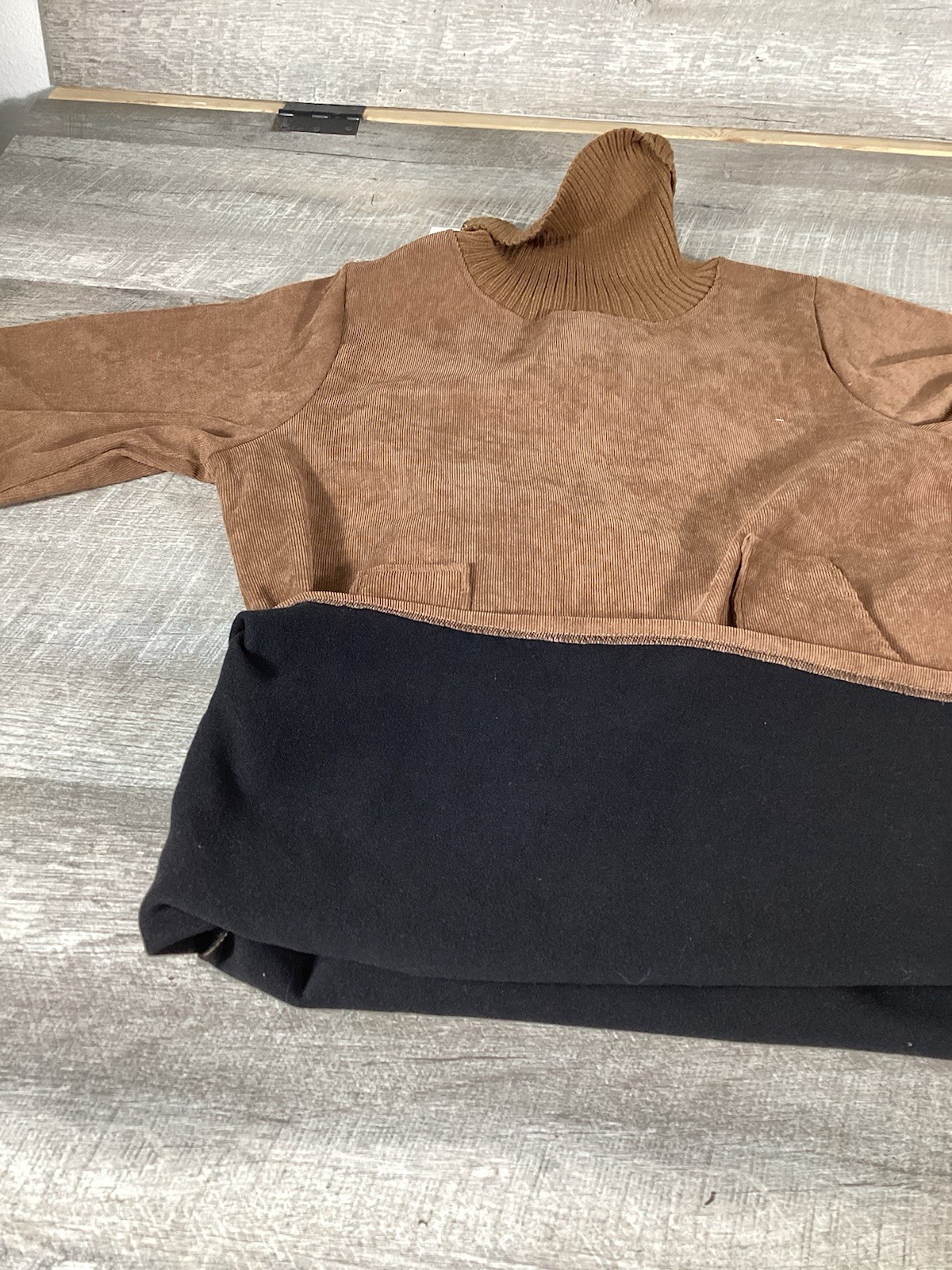 Avery & Maren Womens Turtleneck Corduroy Sweater Dress Brown Size L Winter New