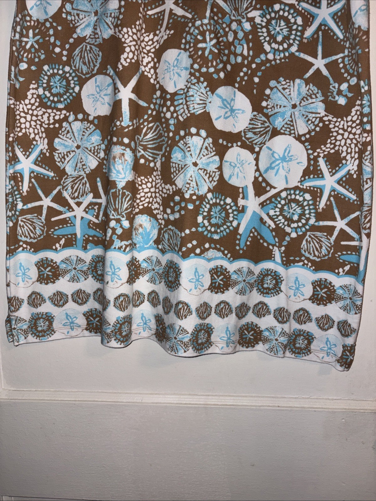 Kim Rogers Medium Dress Starfish Seashell Vacation Perfectly Soft 100% Cotton