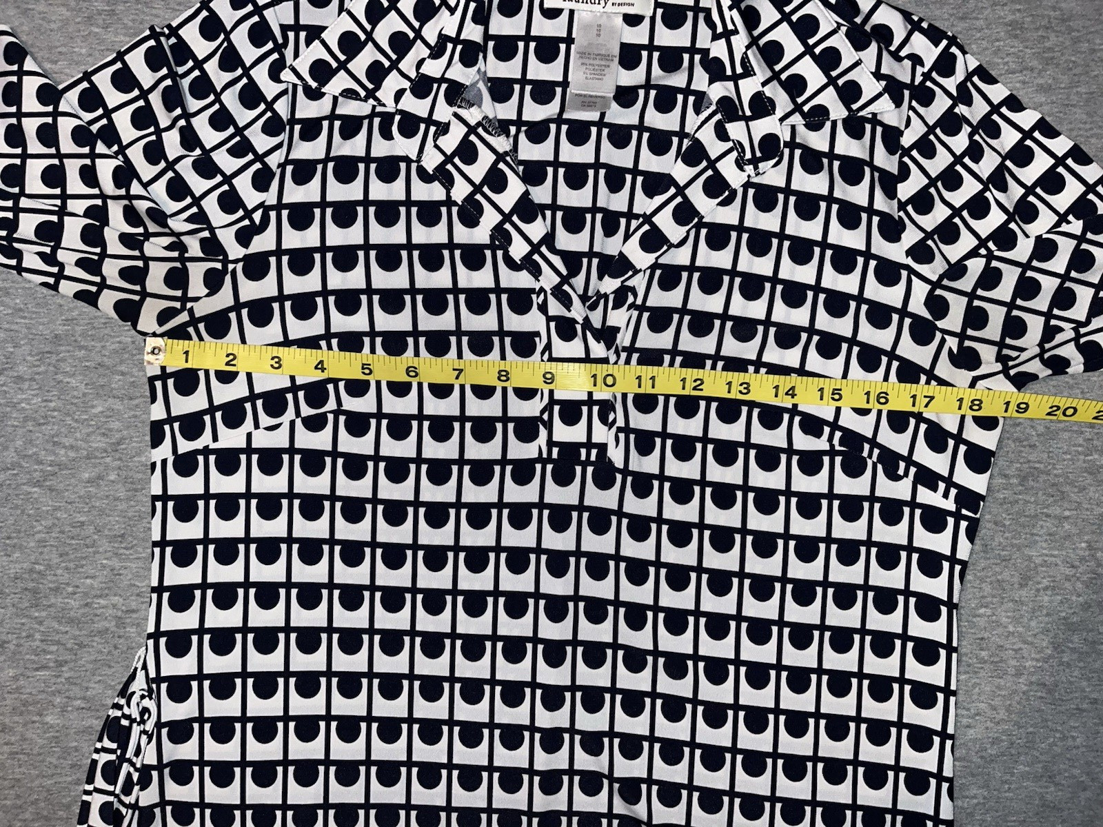 Laundry by Design Women’s Geometric Dots black white & red women’s dress Sz 10