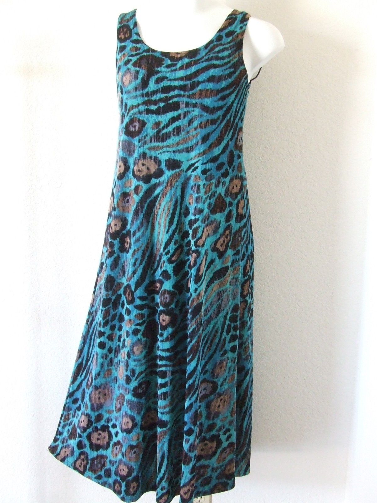 Travel Knit Dress, long A-Line Tank, Stretchy NO-IRON poly/span. #444
