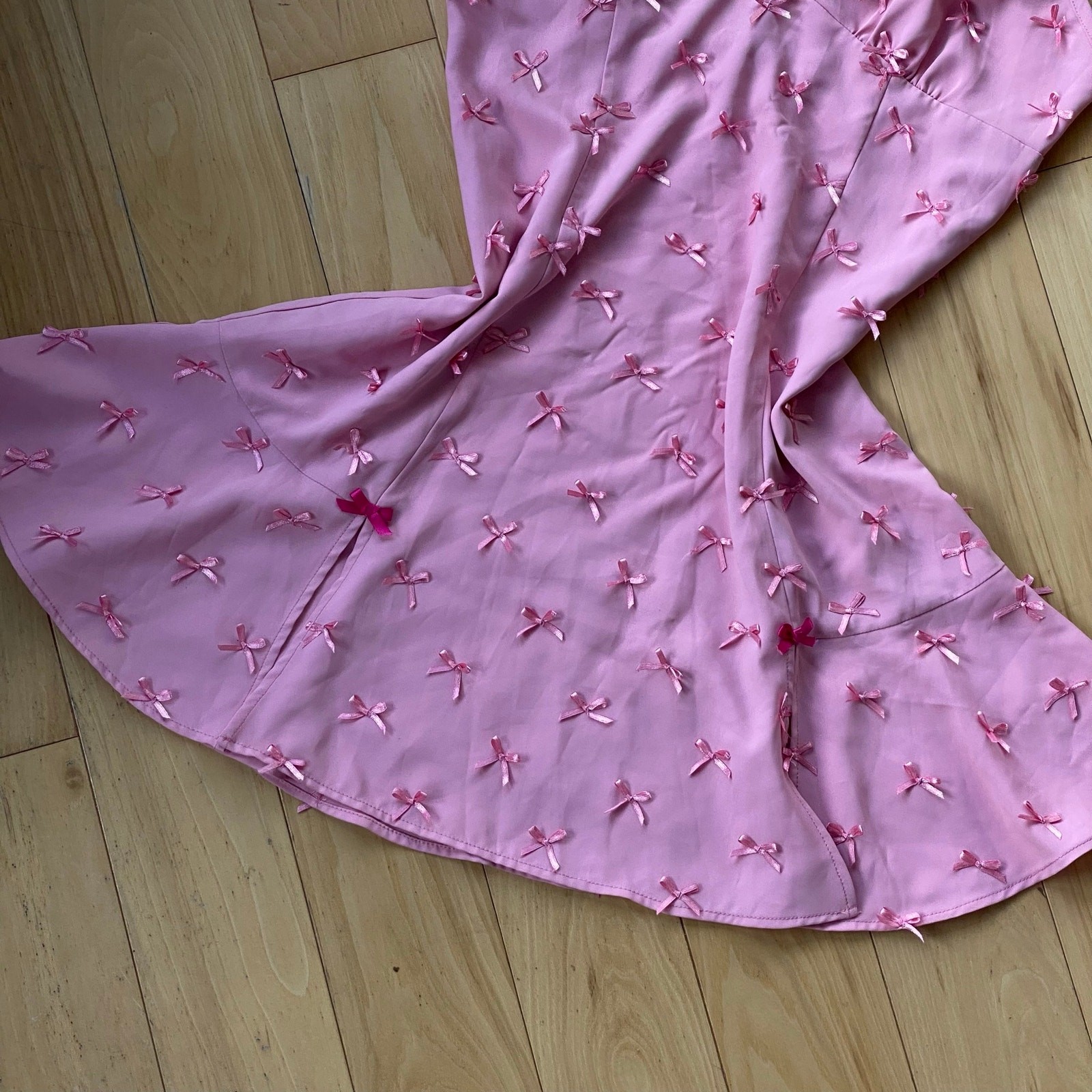 Coquette Bow Pink Balletcore Fairycore Princesscore Mini Babydoll Dress S/M
