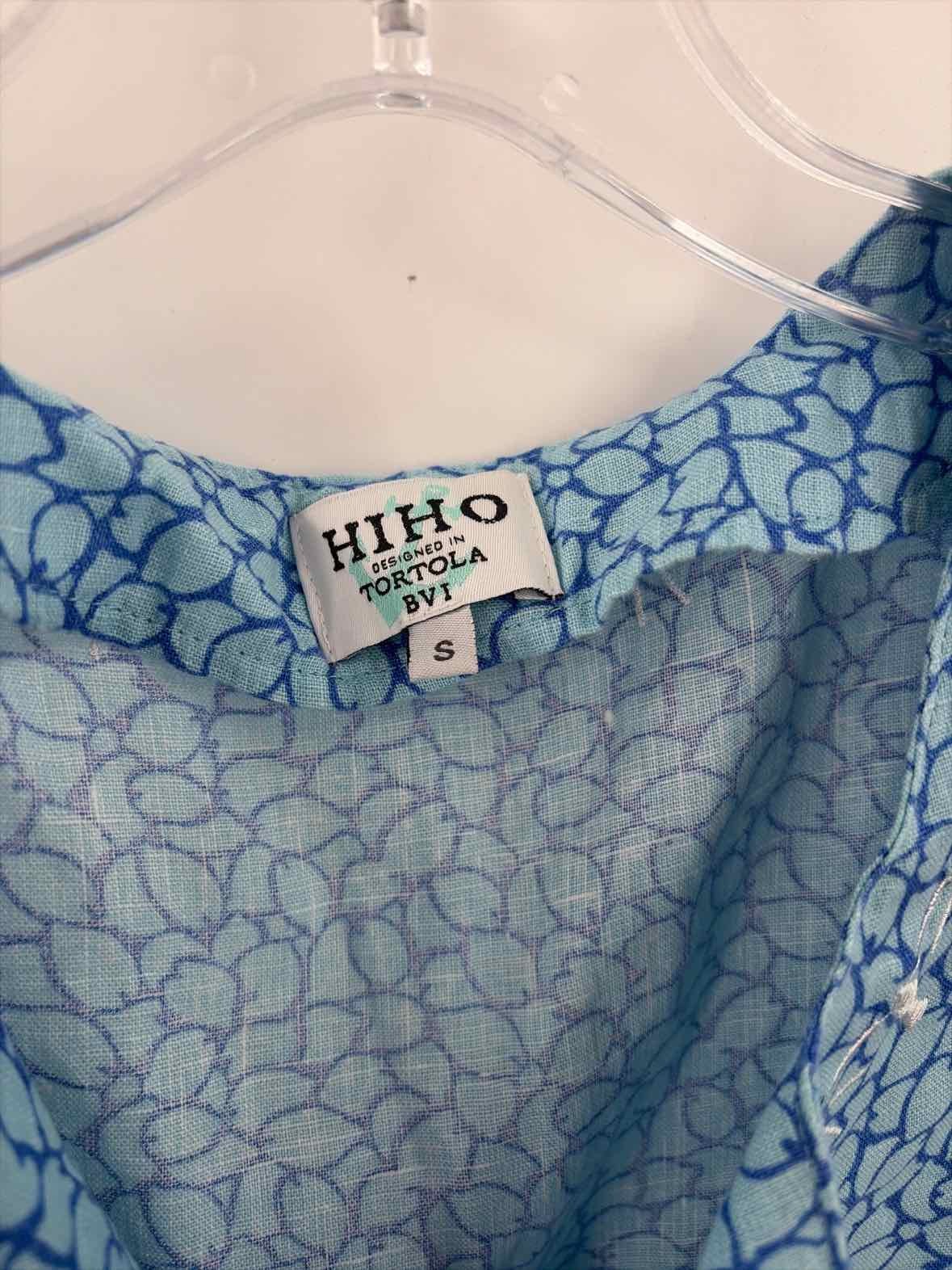 Pre-Owned HIHO Blue Size Small Knee Length Short Sleeve Dress