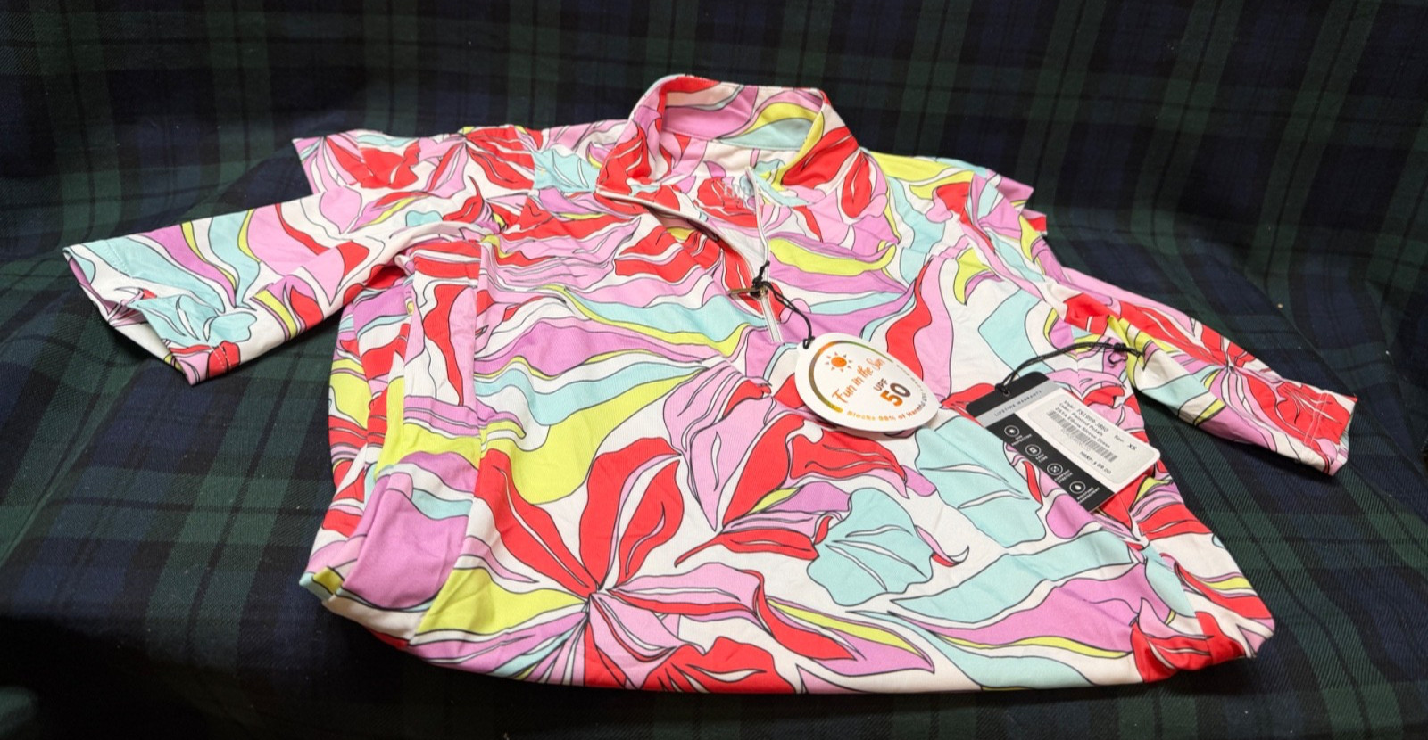 Tail Activewear Golf Dress Stretch Short Sleeve Painted Petals Size XS