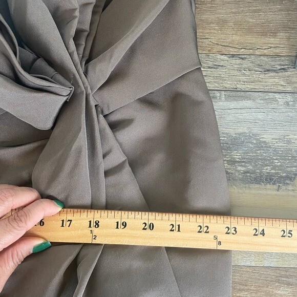 Carolina Herrera Strapless Silk Faille Gown Size 20 Color Brown Build Up Corset