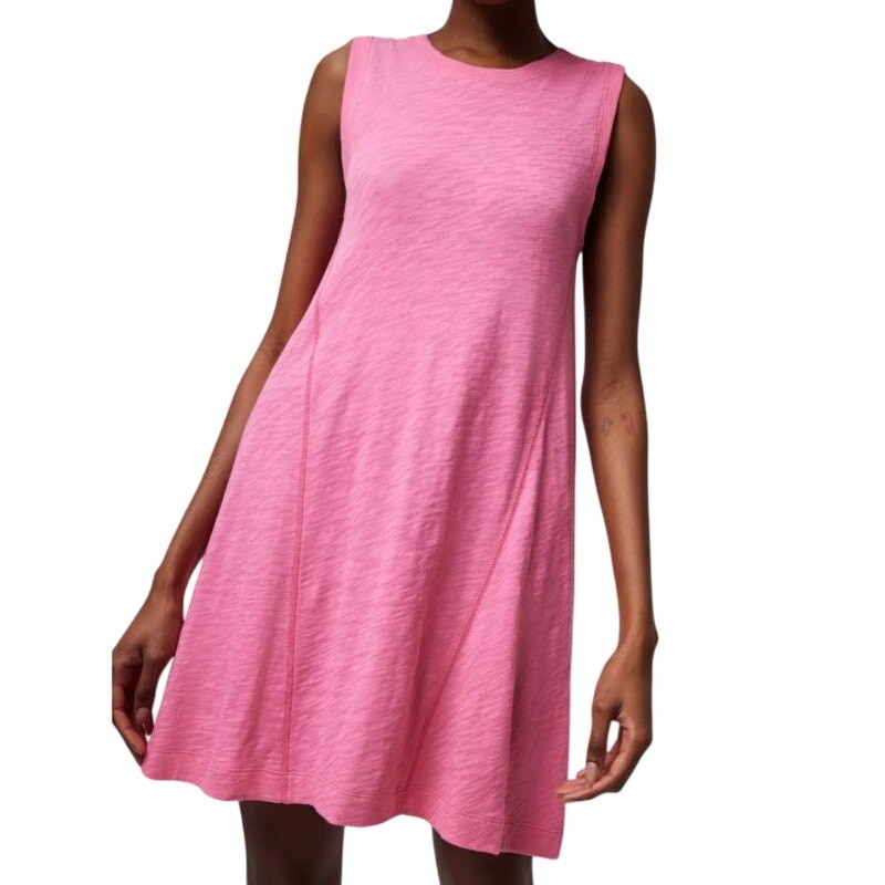 ATM Anthony Thomas Melillo Slub Sleeveless Swing Mini Dress In Pink Lotus Small