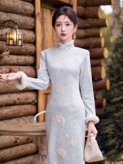 Chinese Traditional Qipao Dress Cheongsam Women’s Clothing Embroidery Vintage
