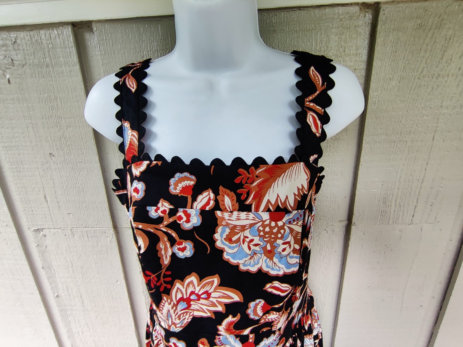 Rachel Zoe Cotton Blend Black, Parsley Maxi Dress Sz L, NWOT