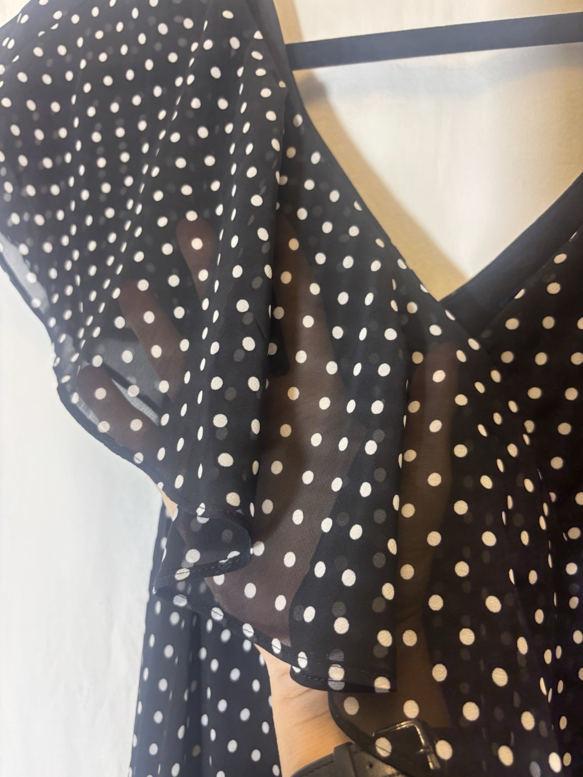 Chaps Dress Womens Medium Sleeveless Blue Polka Dot Size 8 HH19