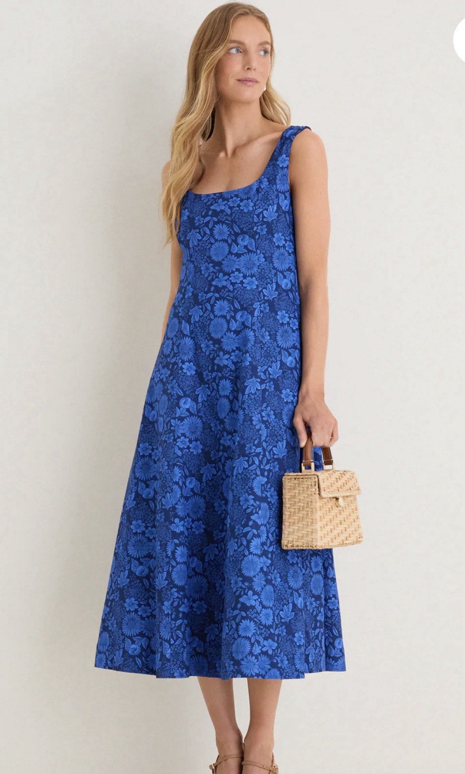 Tuckernuck hyacinth House Blue Dahlia Caite Midi Dress Floral NWT Small
