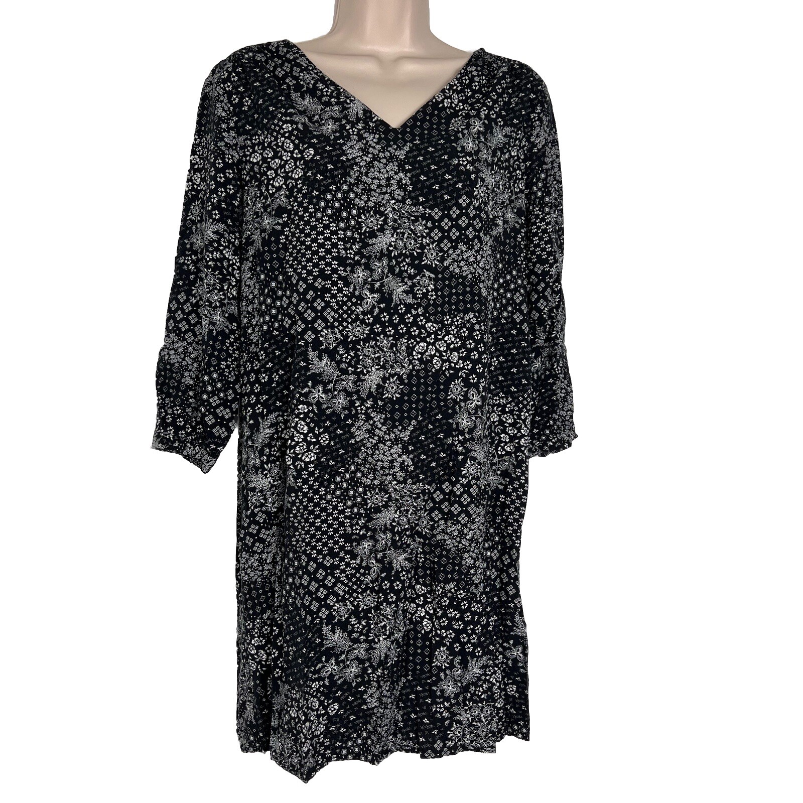 Old Navy Dress Women’s Small 3/4 Sleeve Above Knee Tunic Shift Lightweight