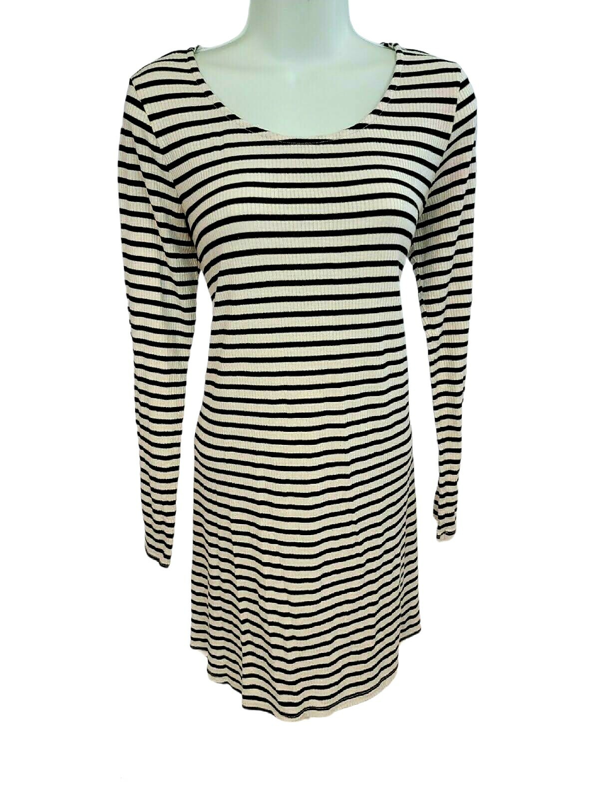 Copper Key Black and White Striped Stretch Dress Size M