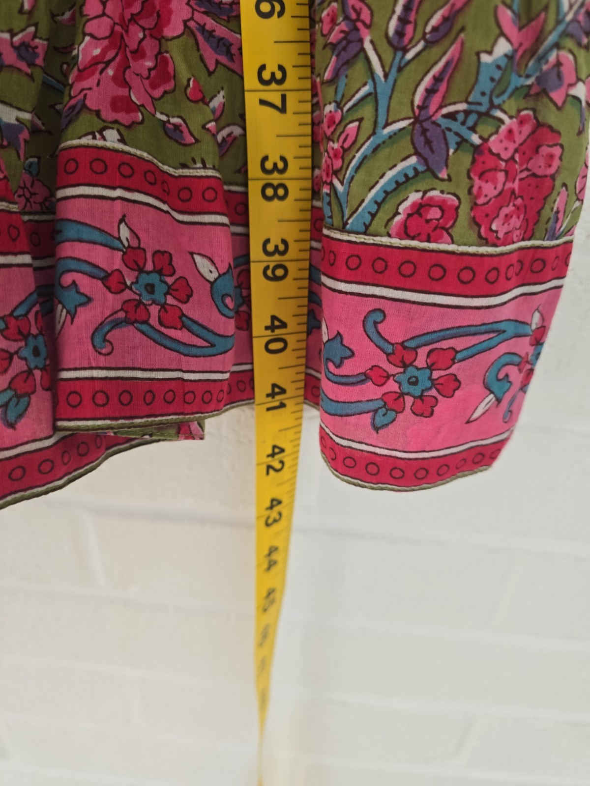 Lola Australia Pacific midi dress pink/green floral button-down XS Cotton