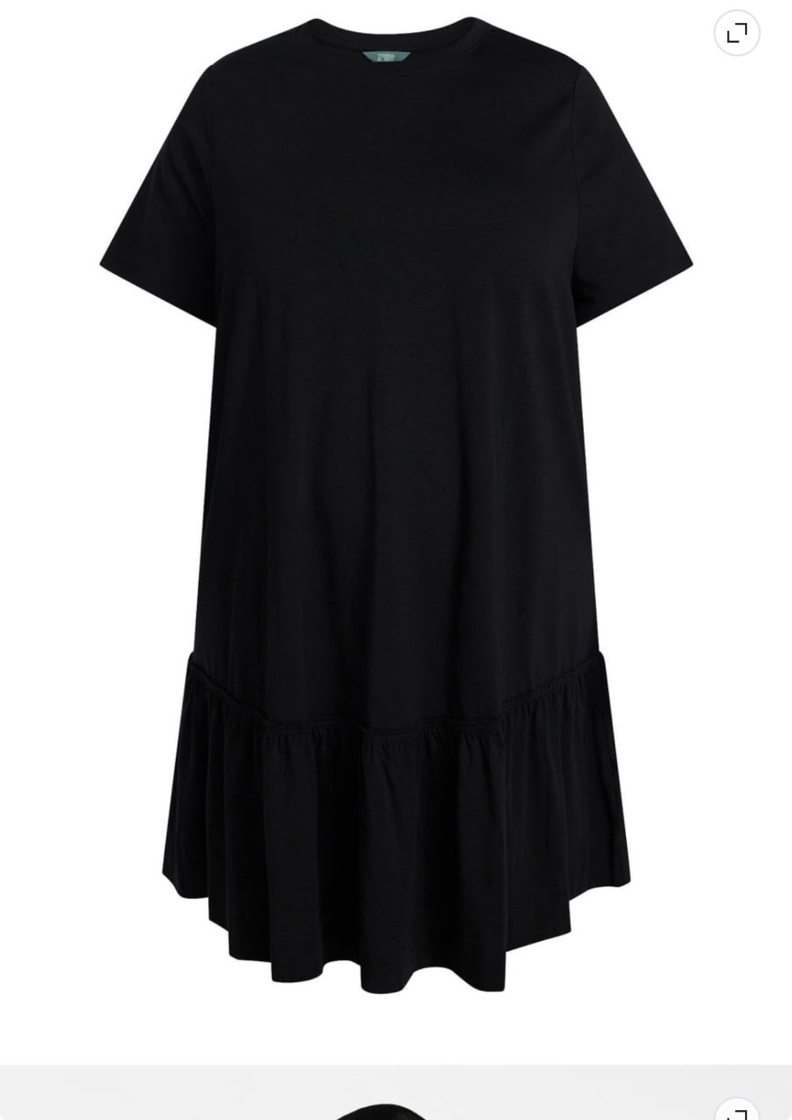 Terra & Sky Tiered Dress Plus Size Black – Cotton Stretch Blend – Short Sleeves