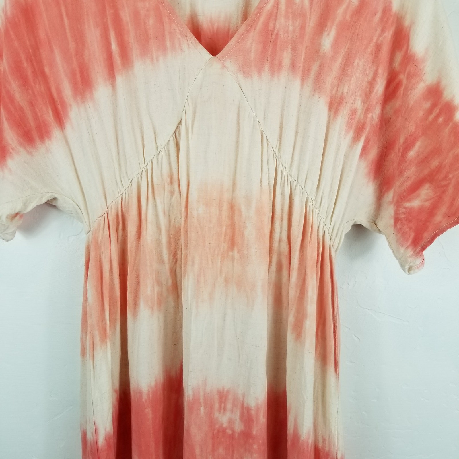 Knox Rose Pink Rayon Linen Tie Dye Midi Maxi Dress Size XXL