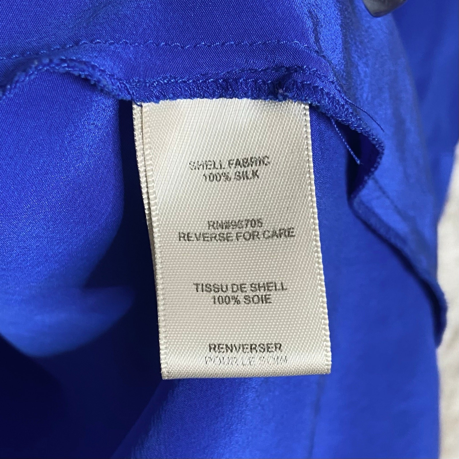 Rebecca Taylor 100% Silk Button Front Tiered Skirt Dress in Cobalt
