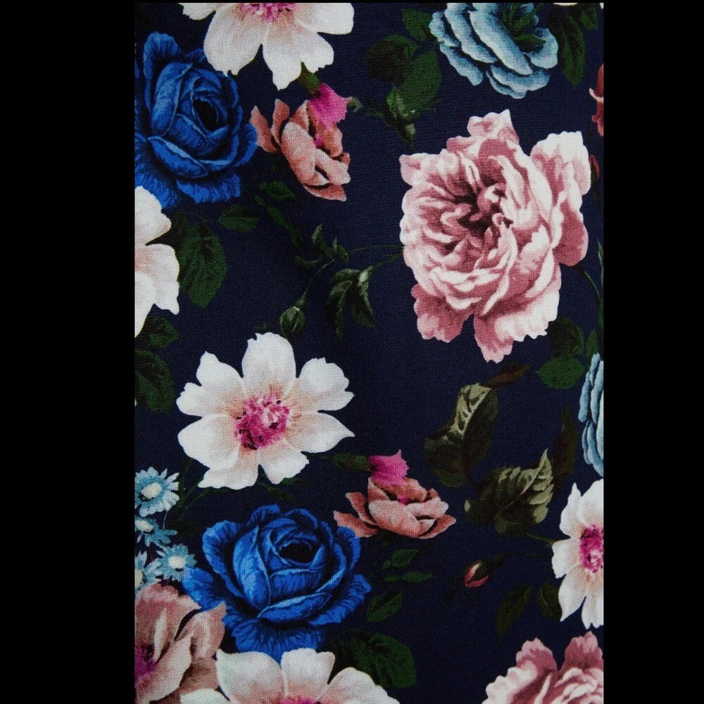 GORGEOUS ERDEM SUMMER FLORAL-PRINT PONTE DRESS STRETCHY SLIP-ON EUC