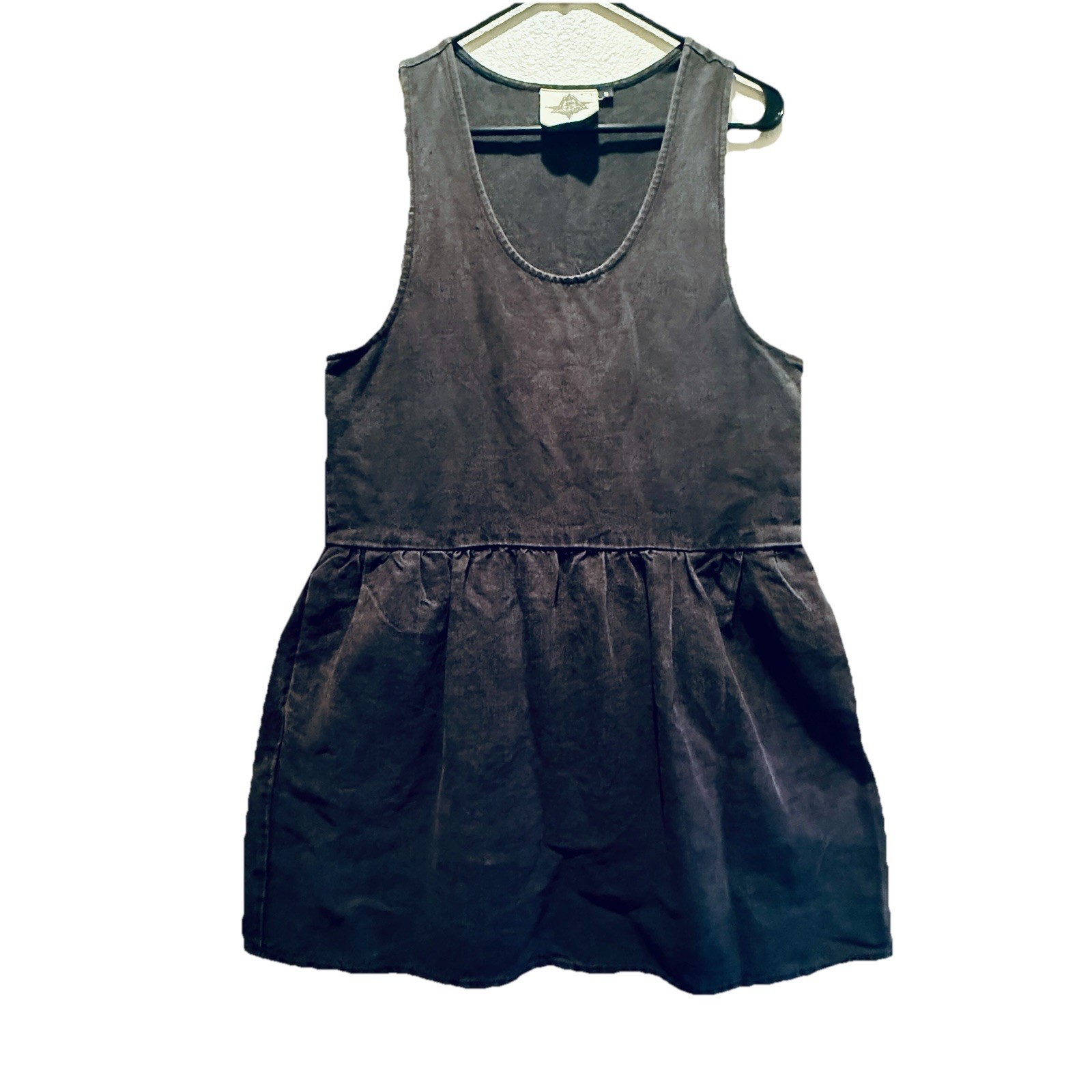 Jungmaven Moab Dress Hemp Canvas Tank Mini Pockets Faded Black Urban Wash Size S